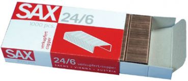 Heftklammern SAX 1-246-01 24/6 verkupfert max. 25 Blatt