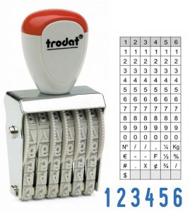 trodat Ziffernbänderstempel 1546,  6- stellig 4 mm