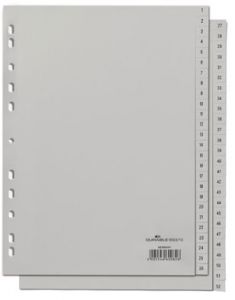 Ordner Register grau PP A4 1 - 52