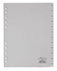 Ordner Register grau PP A4 Dez-Jan